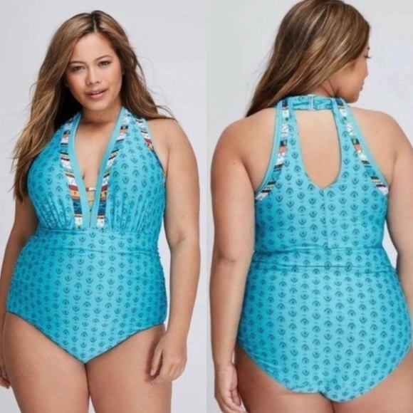 Lane Bryant NWOT One Piece Swimsuit With Plunge- 40DD - Picture 4 of 6